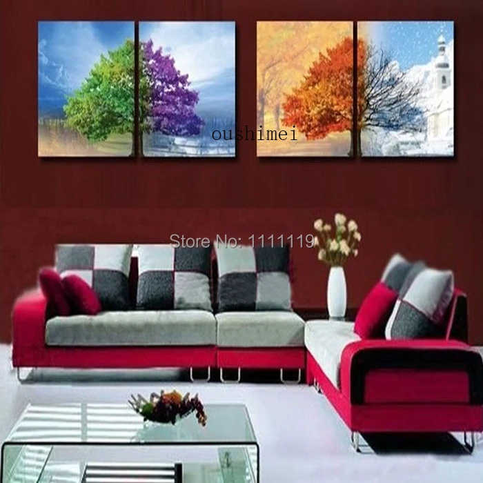 Hand Painted Modern Pictures On Canvas Four Seasons Tree Landscape Oil Painting For Room Decor Wall Painting Canvas Paintings
Hand Painted Modern Pictures On Canvas Four Seasons Tree Landscape Oil Painting For Room Decor Wall Painting Canvas Paintings