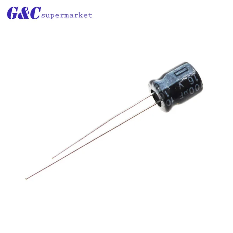 Высокого качества 100/200 шт 100 мкФ 16V практичное и радиальной 5X7MM Алюминий