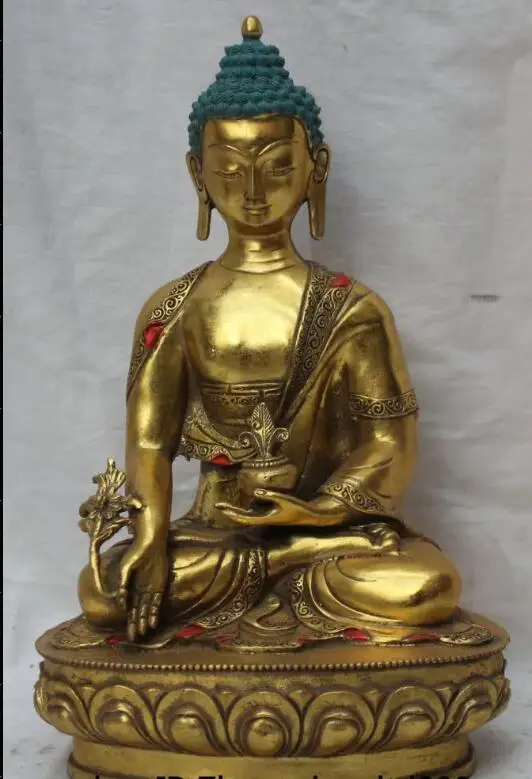 S00876 13" Chinese Tibetan Buddhism Bronze Gold Medicine Buddha Medicinal God Statue (B0328)
S00876 13" Chinese Tibetan Buddhism Bronze Gold Medicine Buddha Medicinal God Statue (B0328)