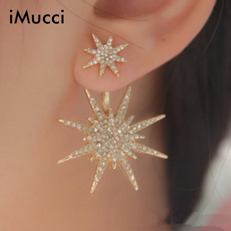 

iMucci 1 Pc Fashion Hexagram Snowflake Crystal Fission Dangle Earrings Charms Dangle earring Jewelry women birthday gift