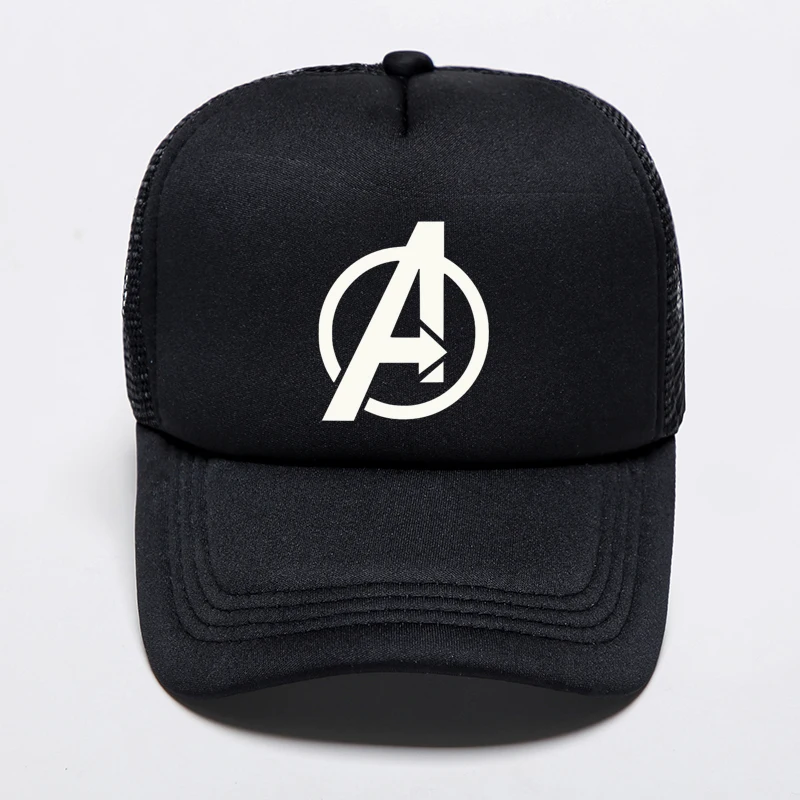 

Summer Mesh Snapback Trucker Dad's Cap Printed Avengers Baseball Cap Marvel Captain America Super Hat Adjustable Cap