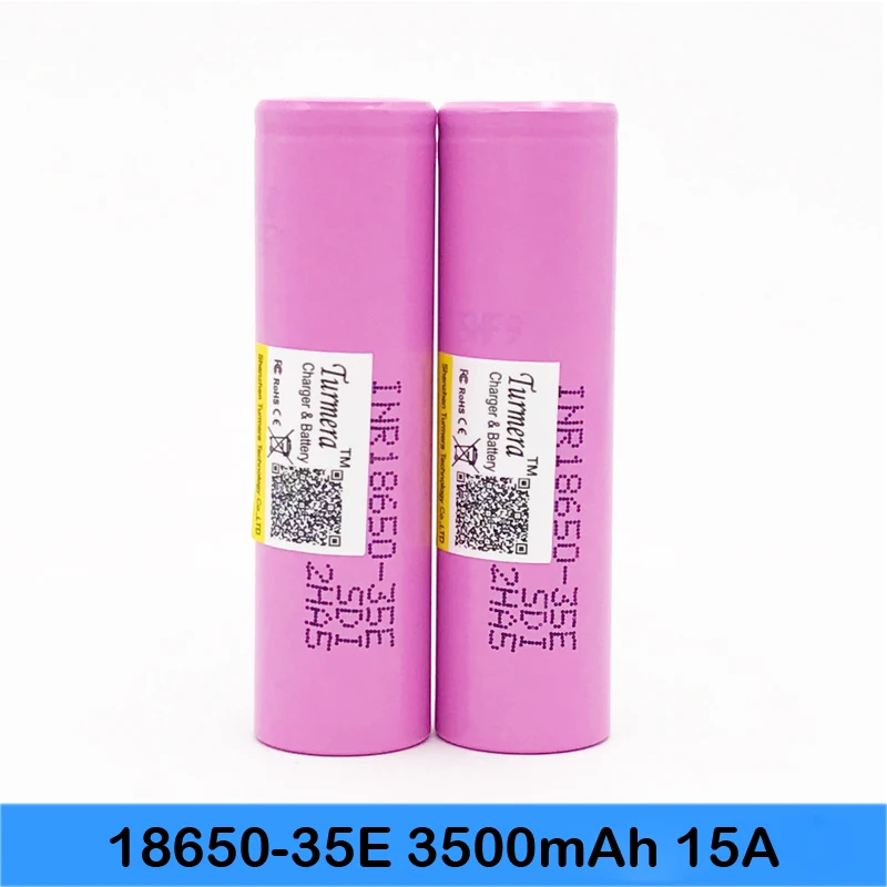 inr18650 35e Turmera For samsung 18650 3500mAh 15A discharge INR18650 35E 18650 Li-ion battery 3.7v rechargable Battery
inr18650 35e Turmera For samsung 18650 3500mAh 15A discharge INR18650 35E 18650 Li-ion battery 3.7v rechargable Battery