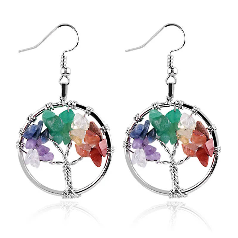 Tree Of Life Wire Wrapped Tumbled The crystal onyx Lapis lazuli Stone Beads Round Dangle Drop Hook Earrings 1pair
Tree Of Life Wire Wrapped Tumbled The crystal onyx Lapis lazuli Stone Beads Round Dangle Drop Hook Earrings 1pair