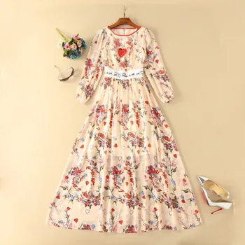 Women Maxi Dress 2018 High Quality Runway O-neck Full Sleeve Printed Sequins Long Dresses DX0591
Women Maxi Dress 2018 High Quality Runway O-neck Full Sleeve Printed Sequins Long Dresses DX0591