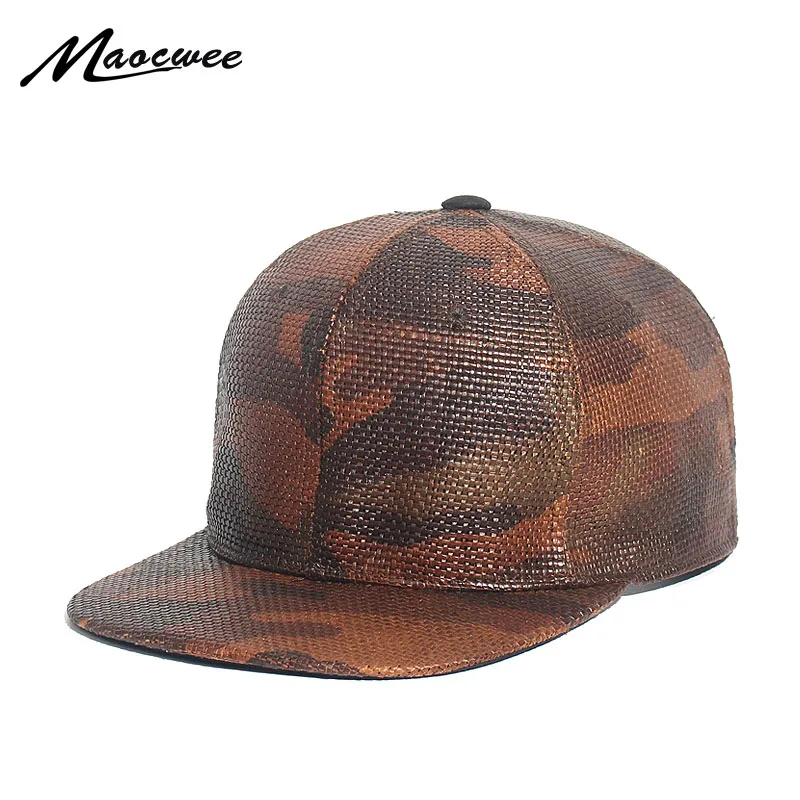 

Camouflage Straw Baseball Cap Snapback Cap Adjustable Casquette Bones Gorras Casual Dad hat for Men Breathable and Cool Cap New
