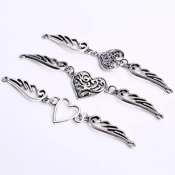 Vintage Silver Wings & Hearts Charms Connectors for Bracelets Diy Metal Zinc Alloy Material Jewelry Findings 12pcs C5008
Vintage Silver Wings & Hearts Charms Connectors for Bracelets Diy Metal Zinc Alloy Material Jewelry Findings 12pcs C5008