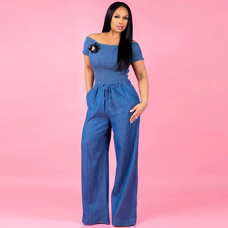 2018 Women Denim Jumpsuit Wide Leg Long Pants Baggy Jeans Romper Costume Elegant Maxi Overalls Off Shoulder Jump Suit Autumn Jum
2018 Women Denim Jumpsuit Wide Leg Long Pants Baggy Jeans Romper Costume Elegant Maxi Overalls Off Shoulder Jump Suit Autumn Jum