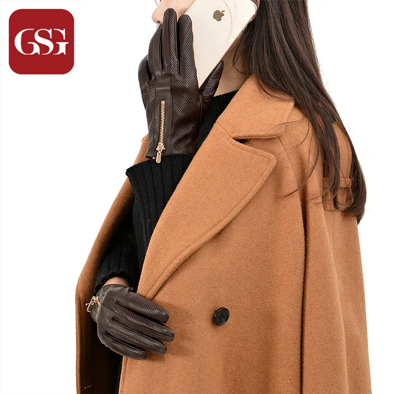 New GSG Brand Gloves Women Genuine Leather Driving Gloves Fashion Wrist Gloves with Zipper Soft Sheepskin Guantes Mujer
New GSG Brand Gloves Women Genuine Leather Driving Gloves Fashion Wrist Gloves with Zipper Soft Sheepskin Guantes Mujer