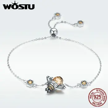 WOSTU Authentic 925 Sterling Silver Crown Honey Bee Chain Link Bracelet For Women Big Stone Crystal Bracelet Jewelry Gift DXB043
WOSTU Authentic 925 Sterling Silver Crown Honey Bee Chain Link Bracelet For Women Big Stone Crystal Bracelet Jewelry Gift DXB043