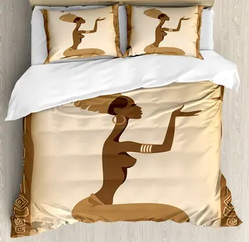 Woman Duvet Cover Set , Ancient Folk Art Element Frame Native Lady Hand Gesture Tribal Antique, 4 Piece Bedding Set
Woman Duvet Cover Set , Ancient Folk Art Element Frame Native Lady Hand Gesture Tribal Antique, 4 Piece Bedding Set