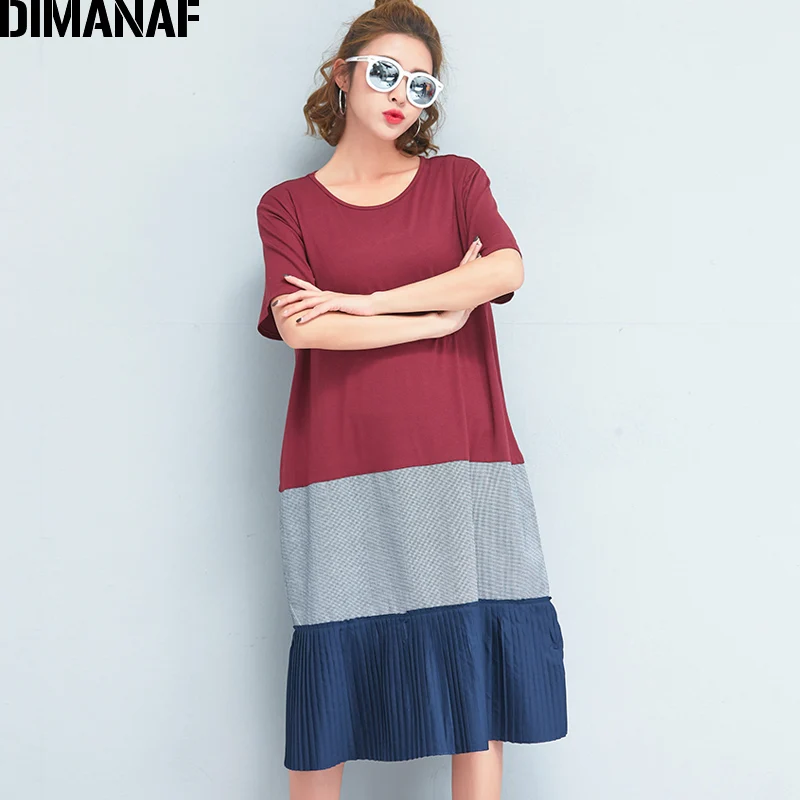 DIMANAF Summer Women Dress Plus Panelled Patchwork Trumpet Female 2018 Elegant Fashion Cotton Loose Lady Casual New Big Dresses
DIMANAF Summer Women Dress Plus Panelled Patchwork Trumpet Female 2018 Elegant Fashion Cotton Loose Lady Casual New Big Dresses