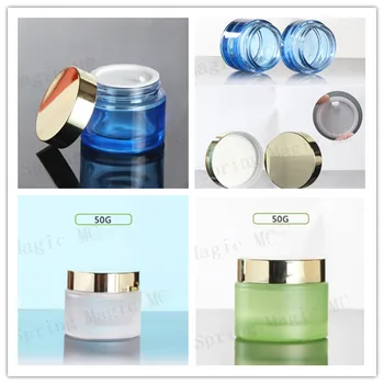 50 X 50G Empty White/Blue/Green/Frosted Glass Bottles with Gold Lid,1.7oz Skin Care Packaging For Mask/Night Cream/Eye Cream Jar
50 X 50G Empty White/Blue/Green/Frosted Glass Bottles with Gold Lid,1.7oz Skin Care Packaging For Mask/Night Cream/Eye Cream Jar
