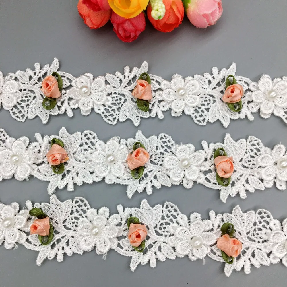 50Pcs Soluble Polyester Pearl Flower Lace Trim Embroidered Ribbon Fabric Handmade Wedding Dress Applique Sewing Craft
50Pcs Soluble Polyester Pearl Flower Lace Trim Embroidered Ribbon Fabric Handmade Wedding Dress Applique Sewing Craft