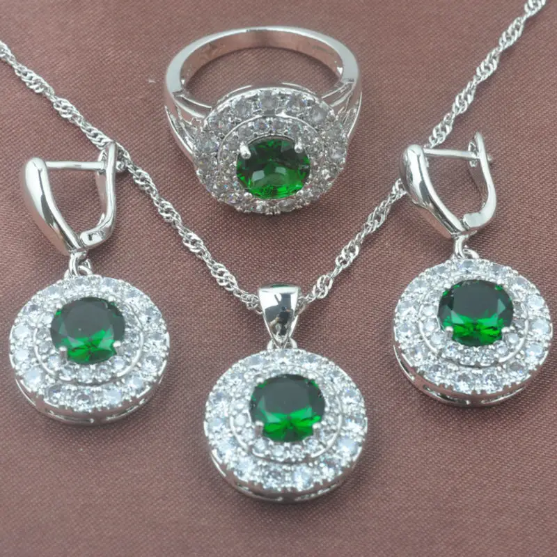 Birthday Gift Green Cubic Zirconia Women's 925 Silver Jewelry Sets Wedding Necklace Pendant Earrings Ring Free Gift Box TZ0273
Birthday Gift Green Cubic Zirconia Women's 925 Silver Jewelry Sets Wedding Necklace Pendant Earrings Ring Free Gift Box TZ0273