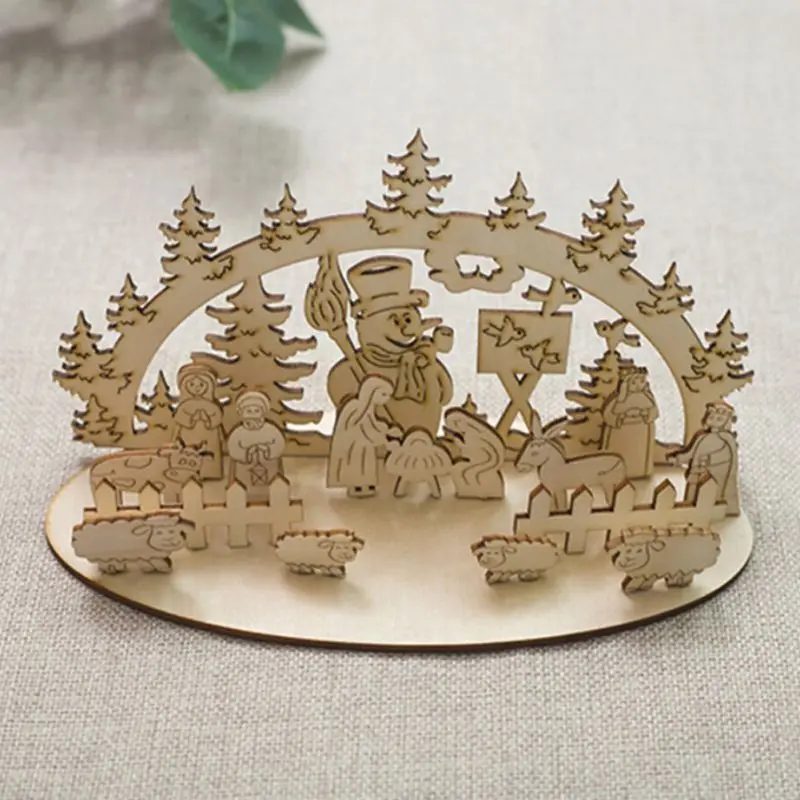 DIY Unpainted Christmas Wooden Toy Xmas Funny Party Desktop Decoration Christmas Wooden Three-dimensional Kids Toy Decoration 
DIY Unpainted Christmas Wooden Toy Xmas Funny Party Desktop Decoration Christmas Wooden Three-dimensional Kids Toy Decoration