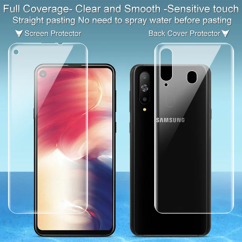 2PCS Full coverage for Samsung Galaxy A8S Screen protector and Back cover protector Imak All Standing Hydrogel Protective Film (4)