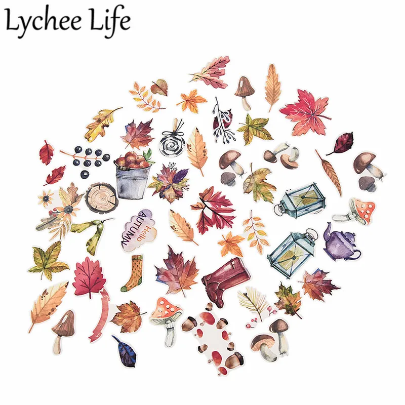 Lychee Life 50pcs Autumn Leaf Sticker Papers Shoes Mushroom Shape Stickers DIY Handmade Scrapbook Stamp Accessories
Lychee Life 50pcs Autumn Leaf Sticker Papers Shoes Mushroom Shape Stickers DIY Handmade Scrapbook Stamp Accessories