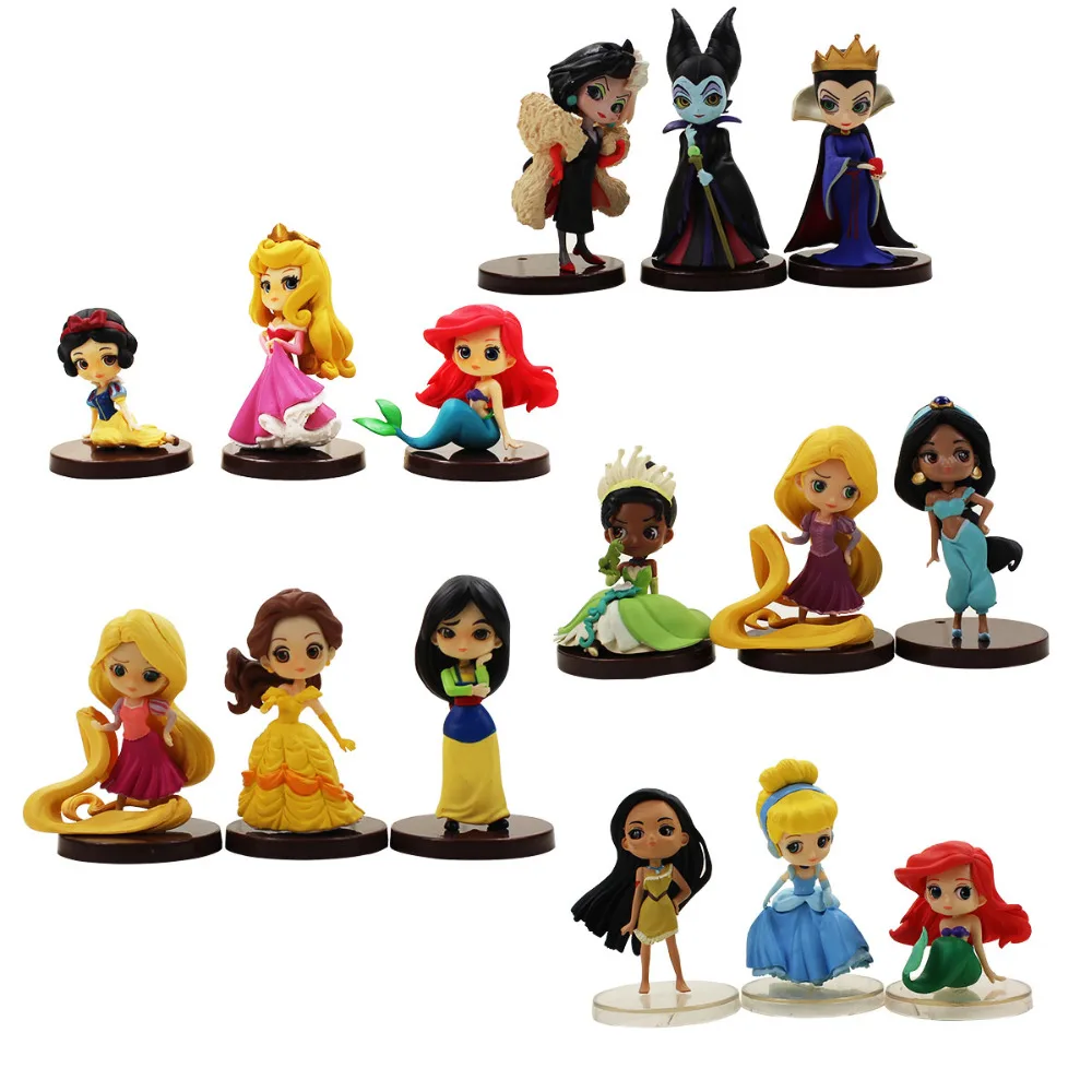 3pcs/lot Q Posket Princess Figure Toy Snow White little Mermaid Ariel Tangled Rapunzel Belle Mulan Moana PVC Figure Toys
3pcs/lot Q Posket Princess Figure Toy Snow White little Mermaid Ariel Tangled Rapunzel Belle Mulan Moana PVC Figure Toys