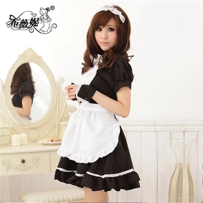 Curly asian maid shorts
