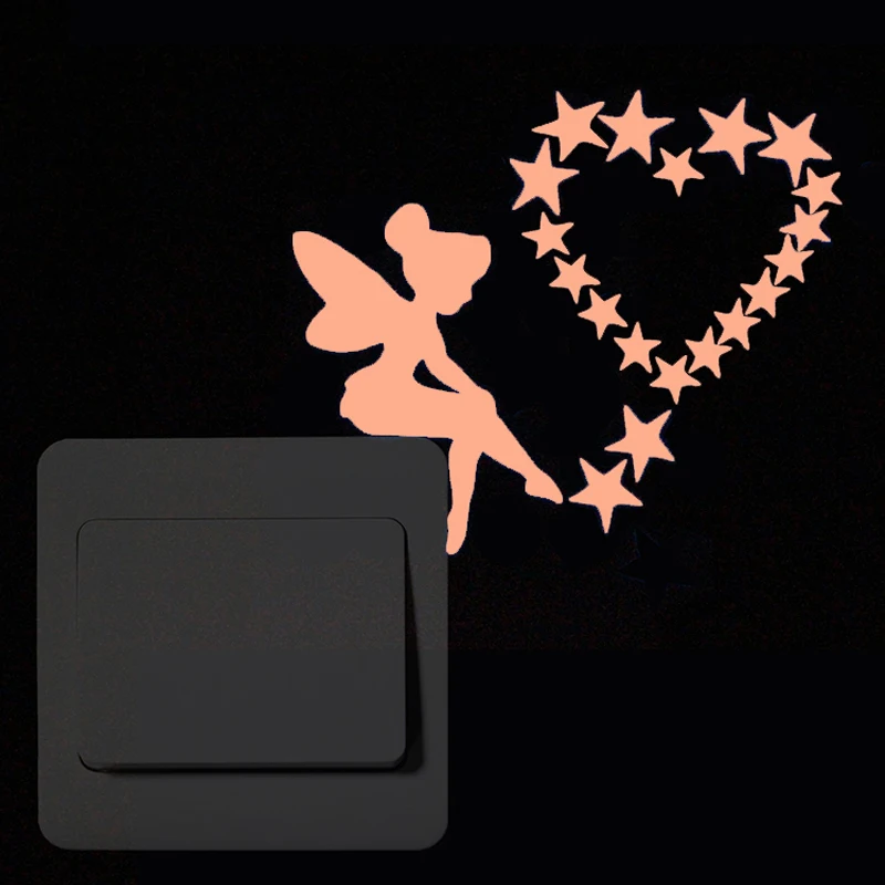 New Moon Fairy Cartoon Luminous Switch Sticker Glow in the Dark star cat wall sticker decorative stickers home decor living room
New Moon Fairy Cartoon Luminous Switch Sticker Glow in the Dark star cat wall sticker decorative stickers home decor living room