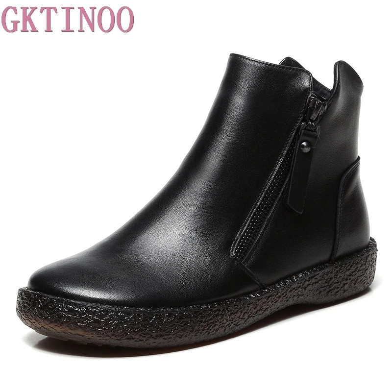 GKTINOO Fashion Handmade Shoes For Women 100% Genuine Leather Ankle Boots Vintage Flat Women Shoes Round Toes Boots
GKTINOO Fashion Handmade Shoes For Women 100% Genuine Leather Ankle Boots Vintage Flat Women Shoes Round Toes Boots