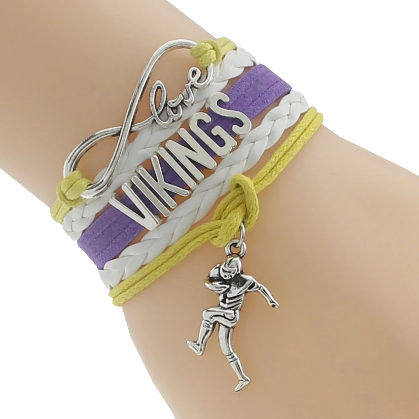 Infinity Love Minnesota state Vikings Football Team Bracelet yellow white purple Customize Sport friendship
Infinity Love Minnesota state Vikings Football Team Bracelet yellow white purple Customize Sport friendship