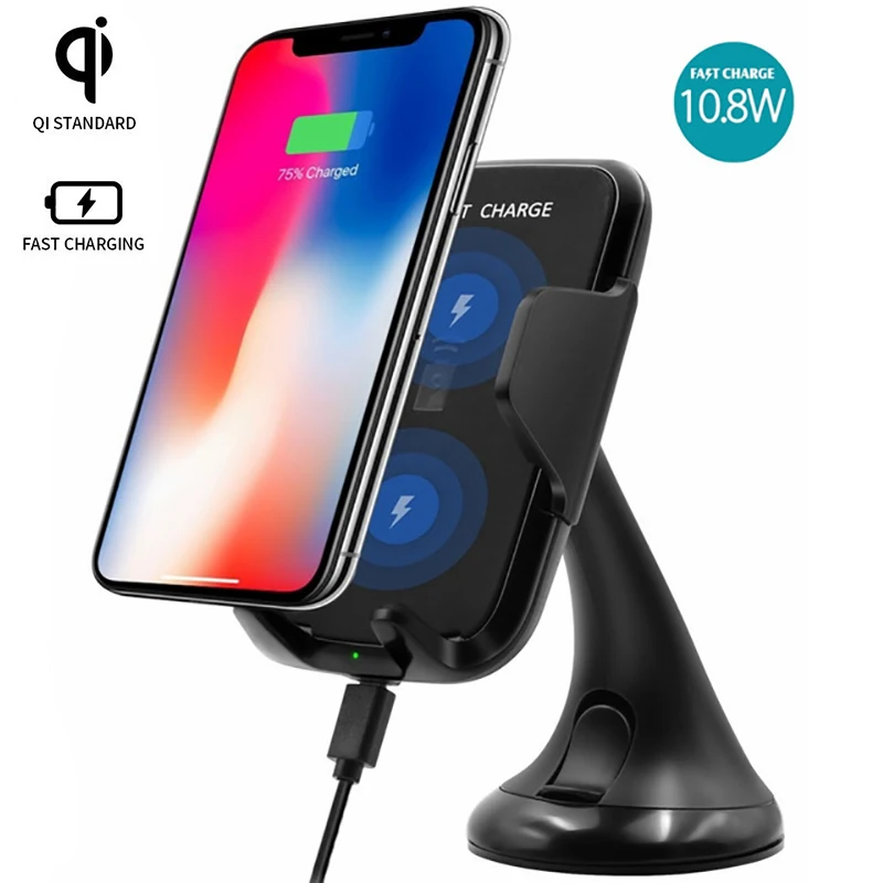 Qi Car Wireless Charger Holder for Samsung S8 S9 Plus S6 S7 Edge iPhone 8 X 10.8W Fast Charging Phone Stand Dashboard Air Vent
Qi Car Wireless Charger Holder for Samsung S8 S9 Plus S6 S7 Edge iPhone 8 X 10.8W Fast Charging Phone Stand Dashboard Air Vent