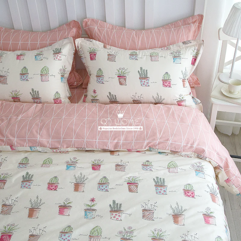 Simple Korean Princess wind plants bedding full queen king 4pcs cactus 100%cotton duvet cover set without filler free shipping
Simple Korean Princess wind plants bedding full queen king 4pcs cactus 100%cotton duvet cover set without filler free shipping