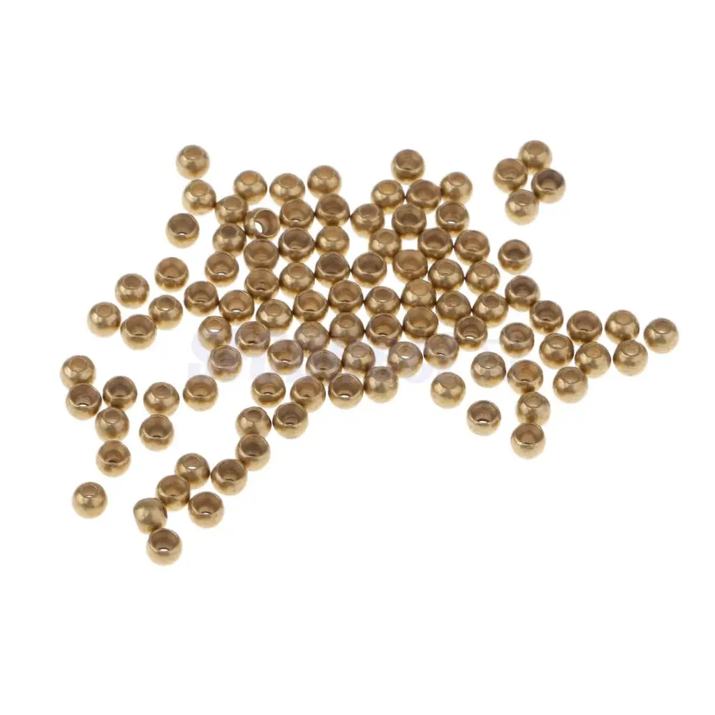 50/100 pieces Fly Tying Beads Assortment Hook Fly Fishing Nymph Belly Eyes Head Ball Bead 2.3mm 2.8mm 3.3mm 3.8mm