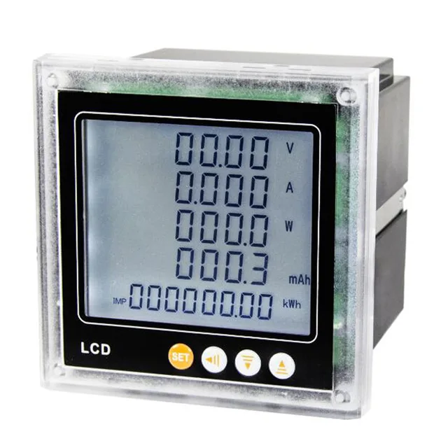LCD display multifunction DC energy meter DC 0-1000V 0-5A DC A V W KWH panel meter with RS485 communication
LCD display multifunction DC energy meter DC 0-1000V 0-5A DC A V W KWH panel meter with RS485 communication