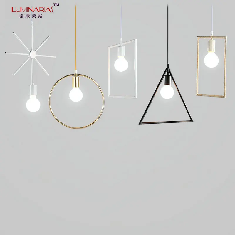 Nordic Modern Wrought Iron Geometric Pendant Lamp Kitchen Dinning Room Pendant Light Modern Suspension Light E27 AC 110V 220V
Nordic Modern Wrought Iron Geometric Pendant Lamp Kitchen Dinning Room Pendant Light Modern Suspension Light E27 AC 110V 220V