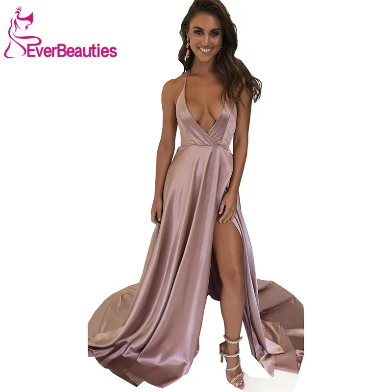 Abendkleider 2019 Evening Dress Long Satin Side Slit Evening Gowns Robe De Soiree Spaghetti Straps Sexy V-neck Vestido De Festa
Abendkleider 2019 Evening Dress Long Satin Side Slit Evening Gowns Robe De Soiree Spaghetti Straps Sexy V-neck Vestido De Festa
