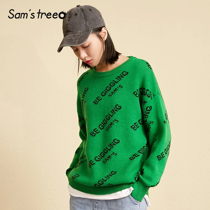 Samstree Winter Loose Female Sweaters Letter Jacquard Women Knitted Pullover Lantern Sleeve Young Ladies Tops
Samstree Winter Loose Female Sweaters Letter Jacquard Women Knitted Pullover Lantern Sleeve Young Ladies Tops