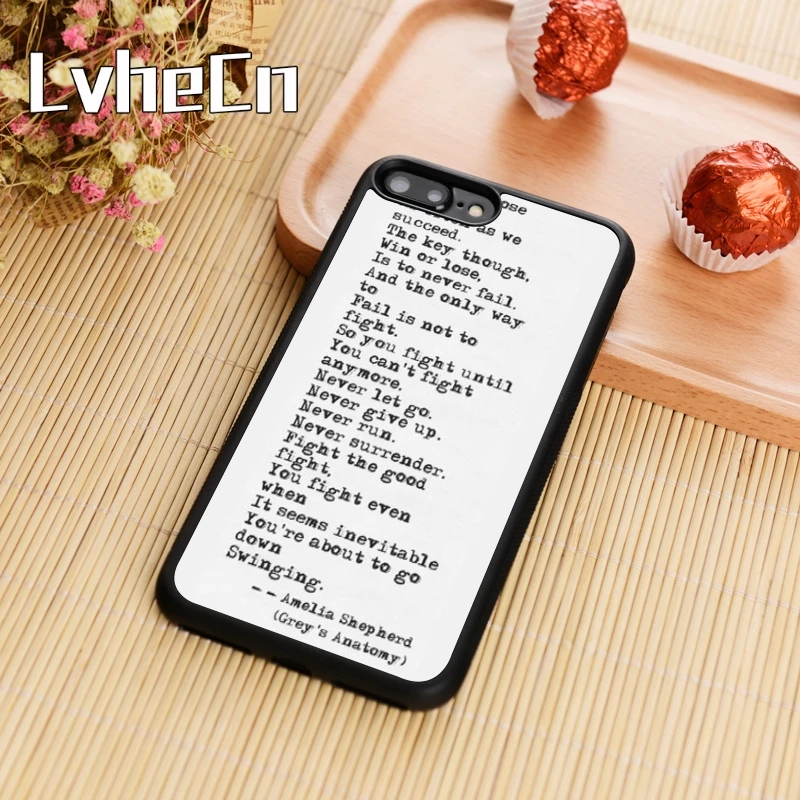 LvheCn Greys Anatomy Quotes Phone Case Cover For iPhone 4 5s SE 6 6s 7 8 plus 10 X Samsung Galaxy S5 S6 S7 edge S8 S9 plus note8
LvheCn Greys Anatomy Quotes Phone Case Cover For iPhone 4 5s SE 6 6s 7 8 plus 10 X Samsung Galaxy S5 S6 S7 edge S8 S9 plus note8