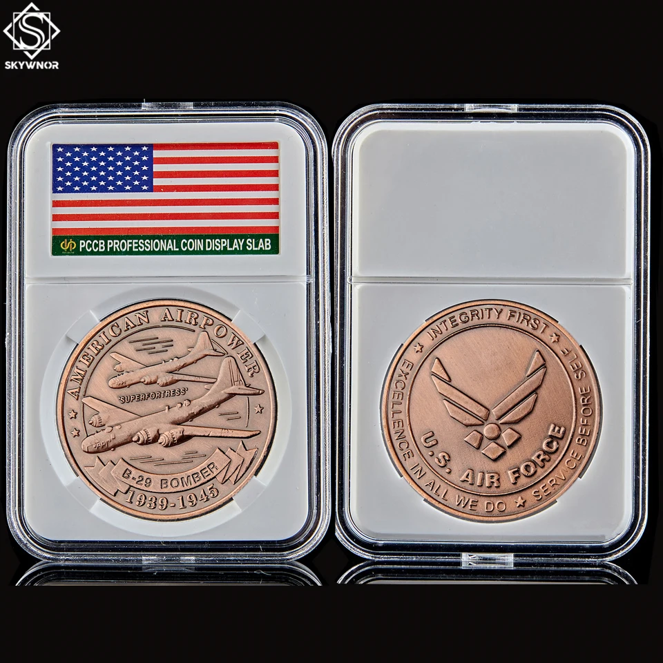 American Military Challenge Coin Air Force Airpower B-29 Bomber Bronze Coin Collection with PCCB Cover
American Military Challenge Coin Air Force Airpower B-29 Bomber Bronze Coin Collection with PCCB Cover