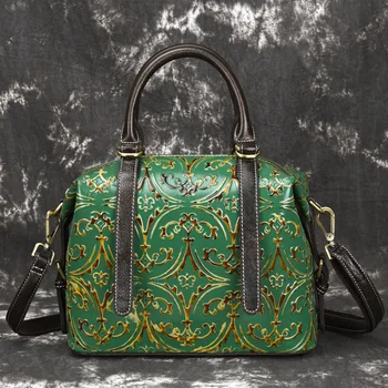 Luxury Women Genuine Leather Handbags Ladies Retro Elegant Shoulder Messenger Bag Embossed Floral Bolsas handbag Hot Sale
Luxury Women Genuine Leather Handbags Ladies Retro Elegant Shoulder Messenger Bag Embossed Floral Bolsas handbag Hot Sale