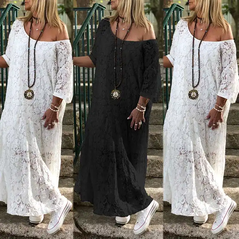 Women Short Sleeve Dress ZANZEA 2019 Summer Lace Crochet Sundress Sexy One Shoulder Party Long Maxi Dresses Vestidos Femme Robe
Women Short Sleeve Dress ZANZEA 2019 Summer Lace Crochet Sundress Sexy One Shoulder Party Long Maxi Dresses Vestidos Femme Robe