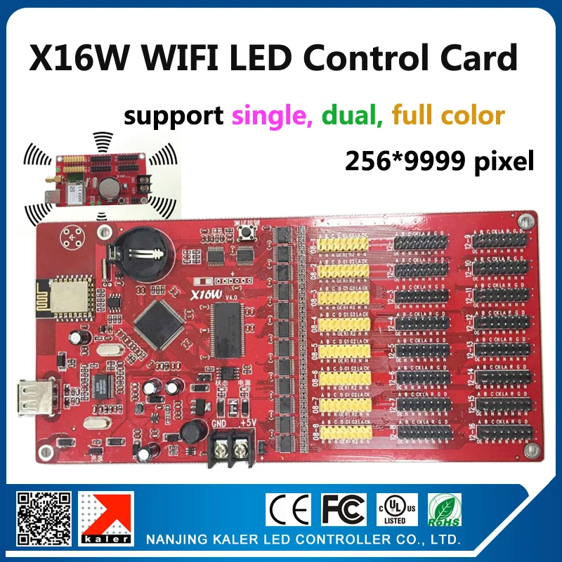 Nanjing KALER wifi led control card with mobile phone app programmble and scrolling message controller card X16W full color
Nanjing KALER wifi led control card with mobile phone app programmble and scrolling message controller card X16W full color