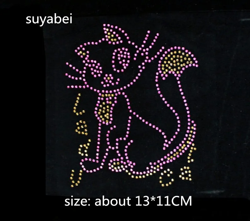 2pc/lot Lovely cat design stones sticker iron on transfer patches hot fix rhinestone motif designs hot fix rhinestone applique
2pc/lot Lovely cat design stones sticker iron on transfer patches hot fix rhinestone motif designs hot fix rhinestone applique