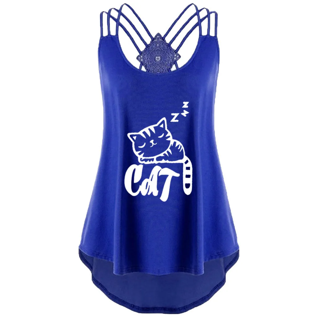 blusas mujer de moda 2019 women's blouse shirt Women Cat Print Sleeveless Bandages Vest Top Strappy Tank Tops blusa mujer
blusas mujer de moda 2019 women's blouse shirt Women Cat Print Sleeveless Bandages Vest Top Strappy Tank Tops blusa mujer