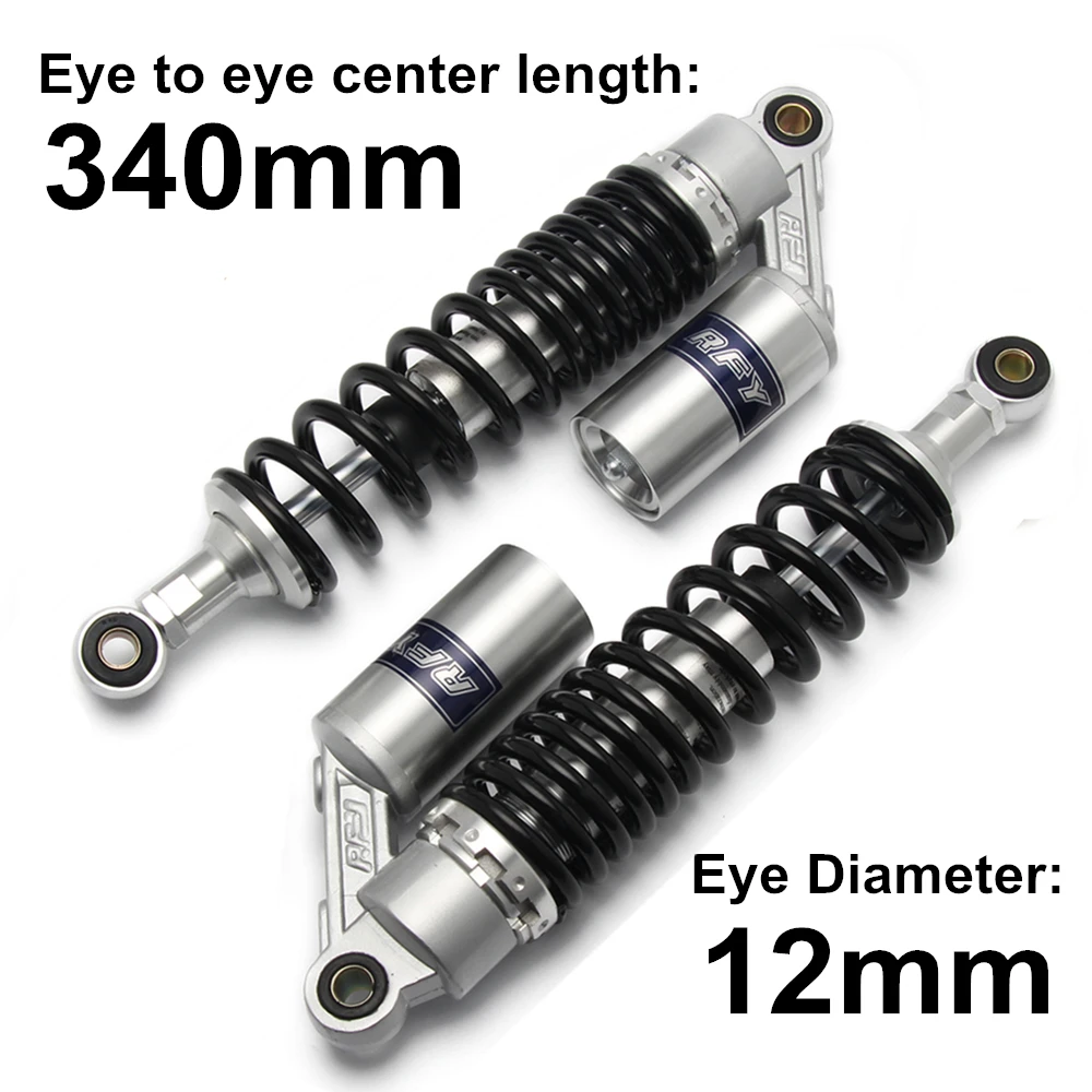 Universal 13.5" 340mm Diameter 12mm Black Silver Rear Air Shock Absorber Suspension Spring Motorcycle Scooter Dirt Bike Motors
Universal 13.5" 340mm Diameter 12mm Black Silver Rear Air Shock Absorber Suspension Spring Motorcycle Scooter Dirt Bike Motors