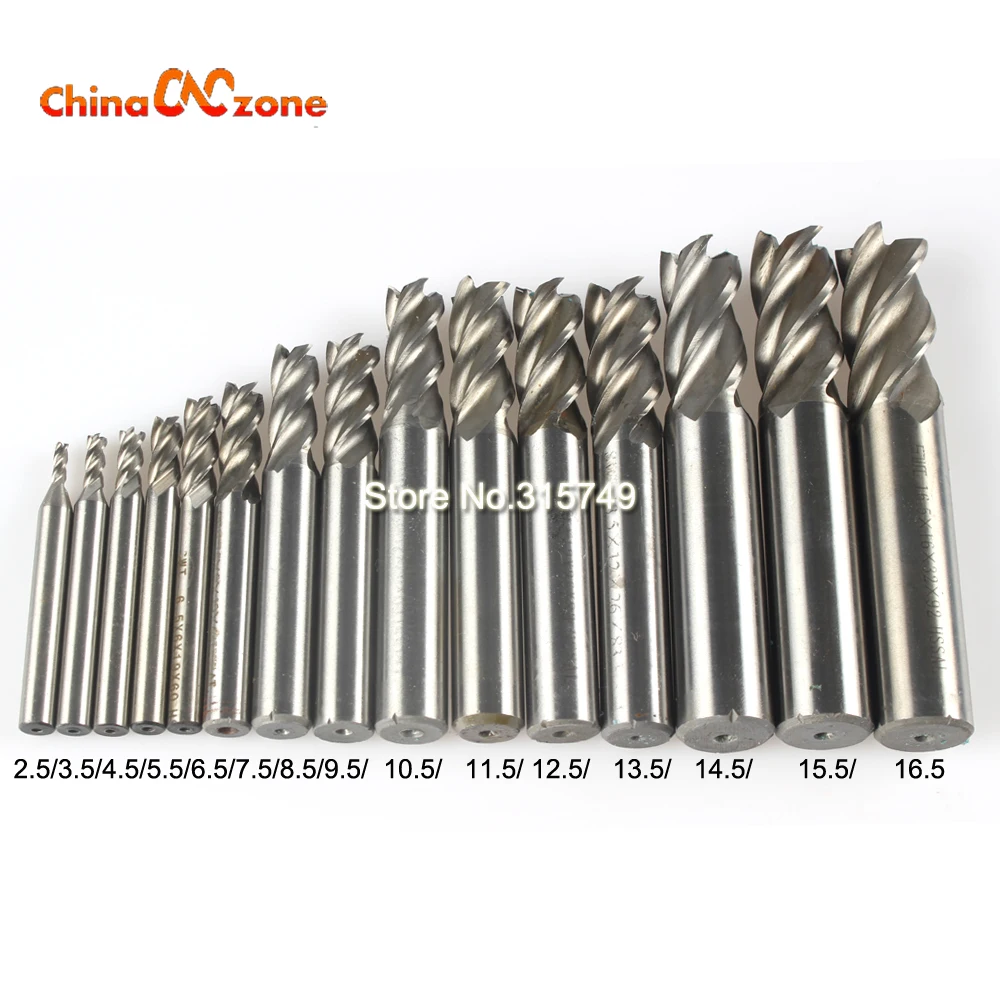 Carbide End Mill CNC Tools HSS Diameter 2.5-16.5mm 15pcs/set 4 Blades Flute Milling Cutter Router Bit CNC Mill Drill Bit
Carbide End Mill CNC Tools HSS Diameter 2.5-16.5mm 15pcs/set 4 Blades Flute Milling Cutter Router Bit CNC Mill Drill Bit