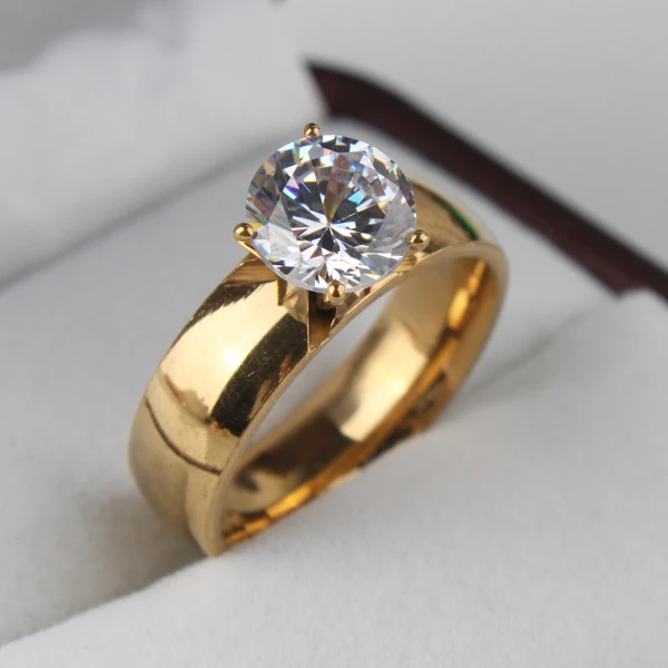 6mm Light Zircon CZ gold color 316L Stainless Steel finger rings men women jewelry wholesale lots
6mm Light Zircon CZ gold color 316L Stainless Steel finger rings men women jewelry wholesale lots