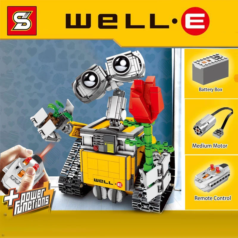 687 Pcs Ideas WALL E Building Blocks Robot Model Building Kit Bricks Toys Children Compatible 21303 with RC for choose
687 Pcs Ideas WALL E Building Blocks Robot Model Building Kit Bricks Toys Children Compatible 21303 with RC for choose