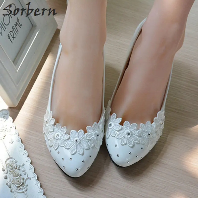 Sorbern Flower Lace Womens Pumps Bridal Wedding Shoes 4.5/8cm Heels Crystal White Patent Leather Shoes Real Image Bridal Shoes
Sorbern Flower Lace Womens Pumps Bridal Wedding Shoes 4.5/8cm Heels Crystal White Patent Leather Shoes Real Image Bridal Shoes