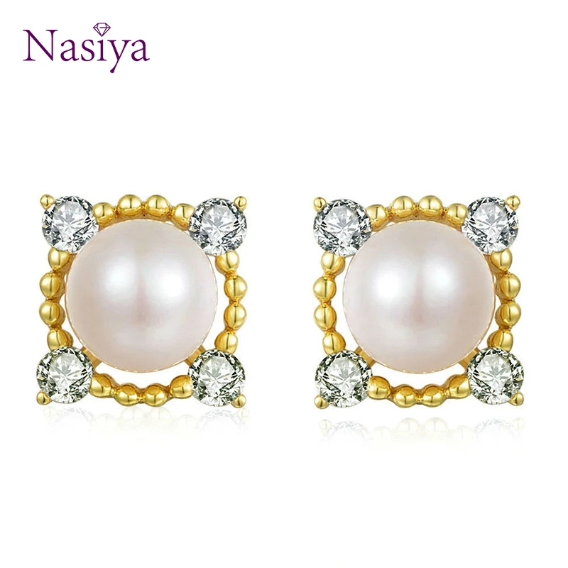 NASIA Jewelry 925 Sterling Silver Stud Earrings For Women Round Freshwater Pearl Tiny Earring Girls Gift oorbellen voor vrouwen
NASIA Jewelry 925 Sterling Silver Stud Earrings For Women Round Freshwater Pearl Tiny Earring Girls Gift oorbellen voor vrouwen