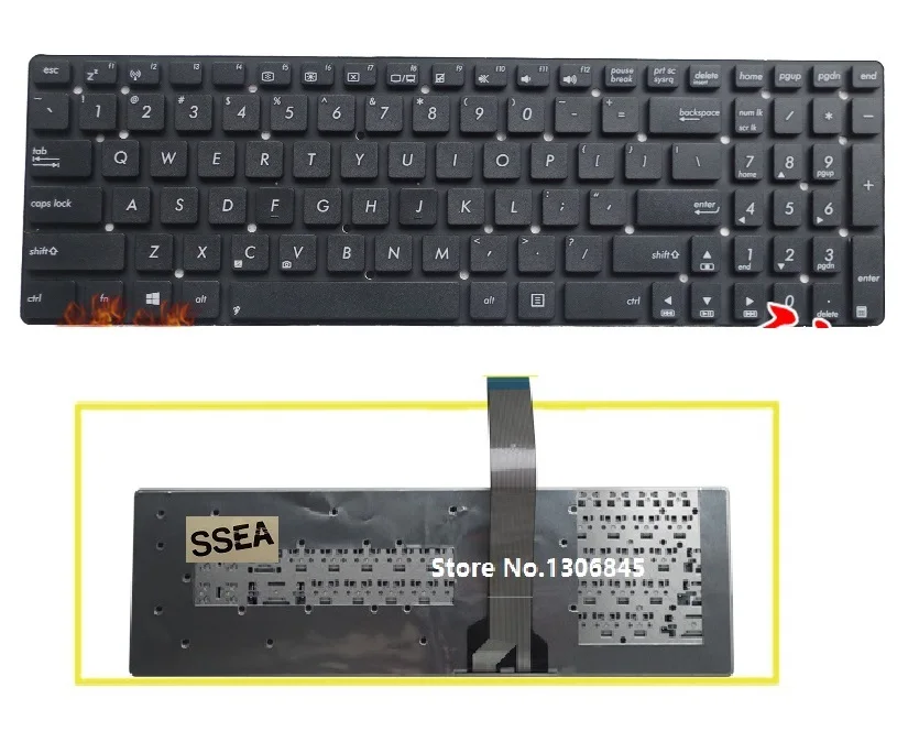 SSEA Новая Клавиатура США без рамки для ASUS A55 K55 K55DE K55N K55A A55C R500 R700 K55VJ A55V K55V A55VM