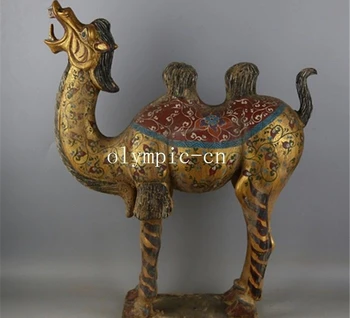 20'' tri-coloured glazed pottery of the Tang Dynasty Gold Painting camel statue
20'' tri-coloured glazed pottery of the Tang Dynasty Gold Painting camel statue