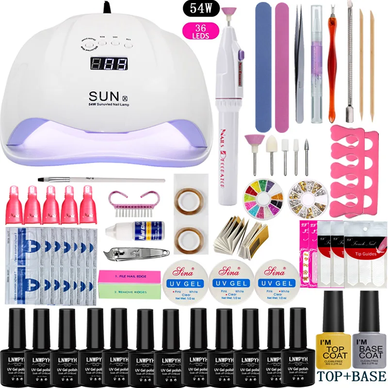 36/48/54W A set of LED nails UV LED lamp Dryer with Gel polish for nails set to dunk from manicure tools set Gel polish for
36/48/54W A set of LED nails UV LED lamp Dryer with Gel polish for nails set to dunk from manicure tools set Gel polish for