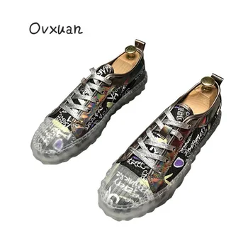 Fashion Men Black Casual Shoes Graffiti Transparent sole Mens Leisure Shoes Hip Hop Trainers Runway Zapatos Prom Loafers Shoes
Fashion Men Black Casual Shoes Graffiti Transparent sole Mens Leisure Shoes Hip Hop Trainers Runway Zapatos Prom Loafers Shoes
